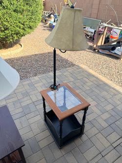 Floor Lamp with Built-In Side Table
