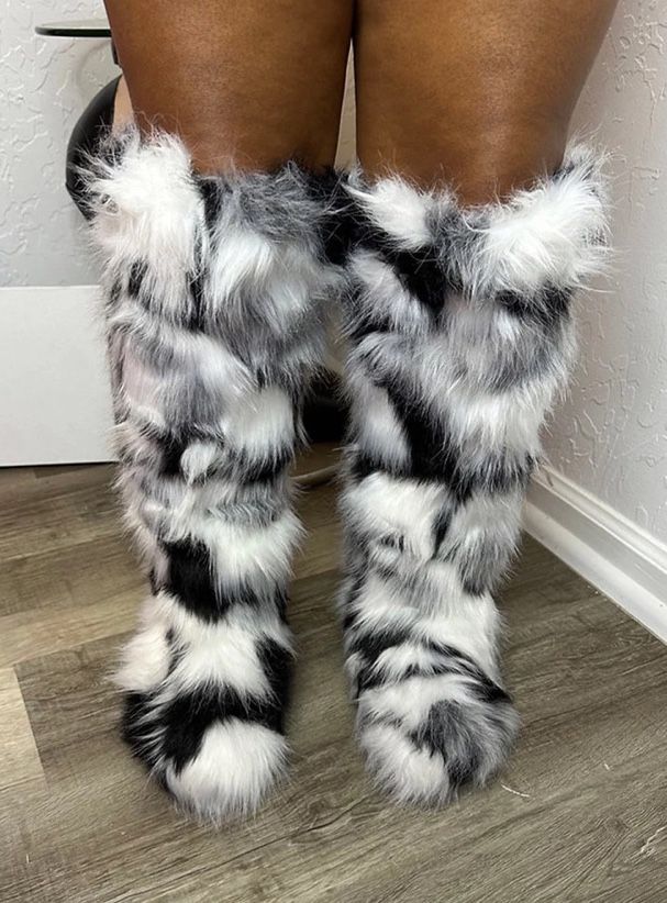 Multi Color Knee Boots Size 8