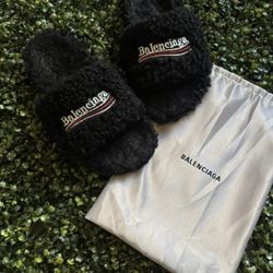 Balenciaga Fur Slides