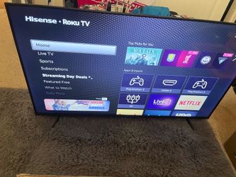 55 inch 4K Hisense Roku TV with remote and power cord