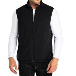 New 33,000ft Men's Fleece Vest, Lightweight Warm Zip Up Polar Vests Outerwear with Zipper Pockets, Sleeveless Jacket for Winter size Medium ( reseda c