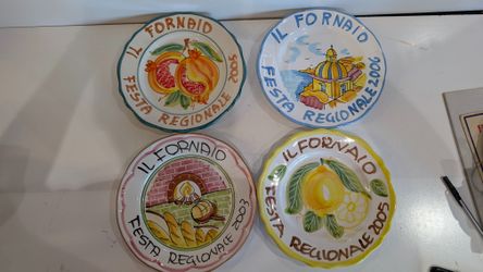 Set Of 4 Il Fornaio Festa Regionale 2005 2006 Italian Hand Painted Plates