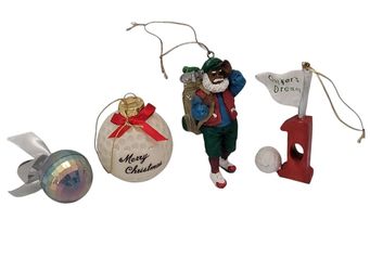(Lot Of 3) Christmas Golf Hanging Ornaments Set of 3 Multicolor Golf Theme Decor Vintage. This (Lot Of 3) Christmas Golf Hanging Ornaments Set feature