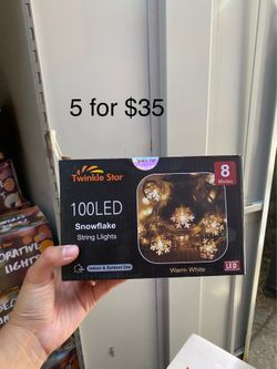 100LED Snowflakes string lights, Halloween lights, Christmas lights, Luces de cadena de copos de nieve 100LED, luces de Halloween, luces de Navidad