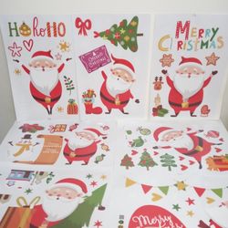 9 Sheets 115 Pcs Christmas Window Clings, Christmas Window Stickers, Xmas Decals Decorations Holiday Snowflake Santa Claus Decals for Glass.