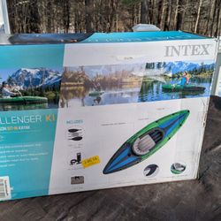 NIB Intex Challenger K1 Inflatable, One-Person Sit-in Kayak