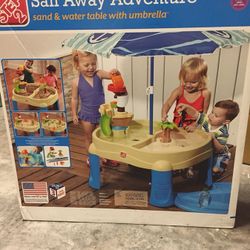 Brand NEW sail Away Adventure Sand & Water table w/ umbrella