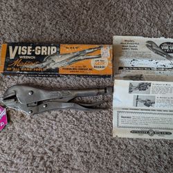 VINTAGE PETERSEN DeWITT USA NO.10R STRAIGHT JAW VISE GRIP WRENCH ORIGINAL BOX