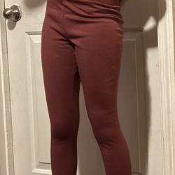 Girls Old Navy Thick High Waisted Burgundy Leggings 