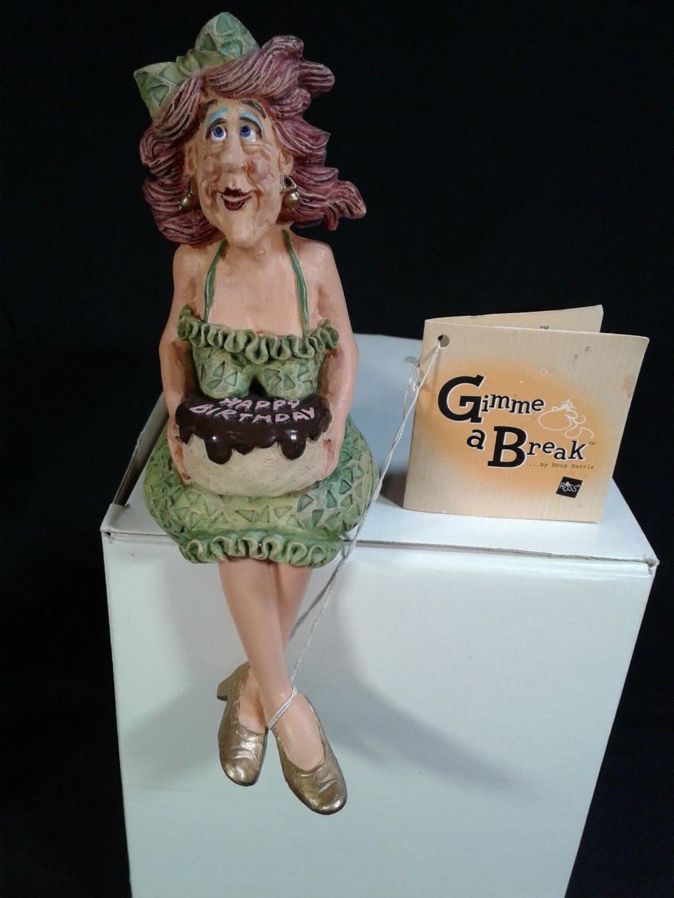 Doug Harris shelf-sitter 'Gimme A Break' figurine Minerva Happy Birthday
