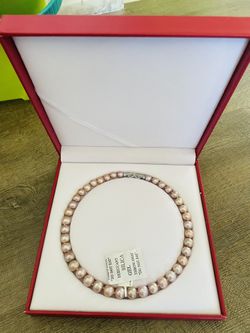 Freshwater purple pearl necklace