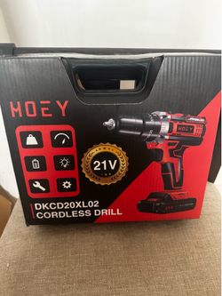HOEY 21V Cordless Drill Set,Electric Power Drill 2 batteries and charger