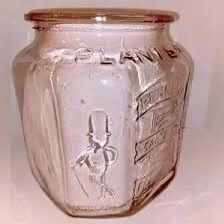 Vintage Planters Mr. Peanut Pink Glass Blown Jar