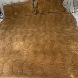 Velvet Quilt Set King Size,Ultra Soft