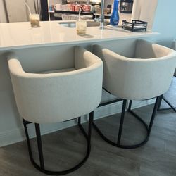 Set Of Upholstered Bar Stools