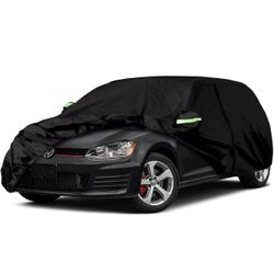 Waterproof Car Covers Replace for 2003-2025 VW Golf, 6 Layers All Weather Custom-fit Car Cover with Zipper Door & Windproof Bands for Snow Rain Dust H