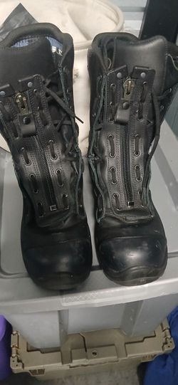 Black Tactical Boots with Side Zipper