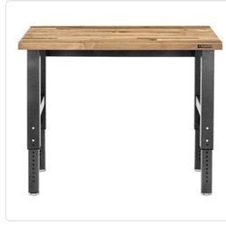 Gladiator 4 ft. Adjustable Height Birch Top Workbench