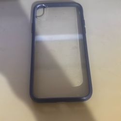 heyday iPhone X XS Case Clear Transparent w Dark Blue Border