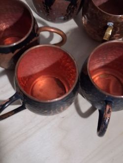 Hammered Copper Moscow Mule Mugs Set