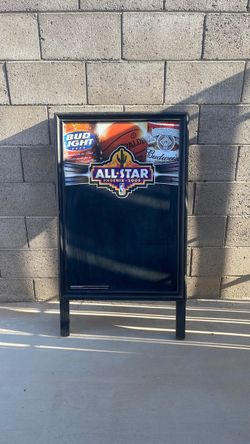 2009 N B A  All- Star/.   Budweiser Budlight  heavy  duty  promotional chalk board