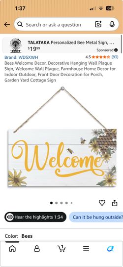 Welcome door sign