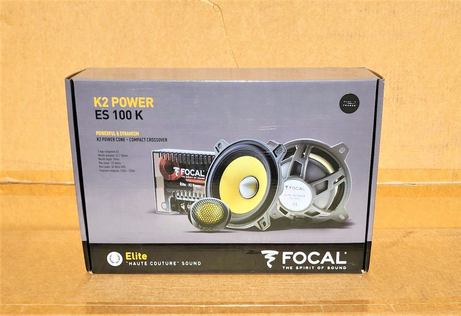 🚨 No Credit Needed 🚨 Focal ES 100K K2 Power Series 4" Component Speaker System 120 Watts 🚨 Payment Options Available 🚨 
