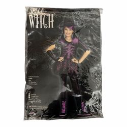Skeleton/Witch Girl’s Child’s Halloween Costume. Size 4t/6t (New) *Dress *Hat *(1) Sleevelet *Footless Tights.