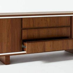 CB2 Trim Walnut Media Credenza – Modern Storage, Mid-Century Style 