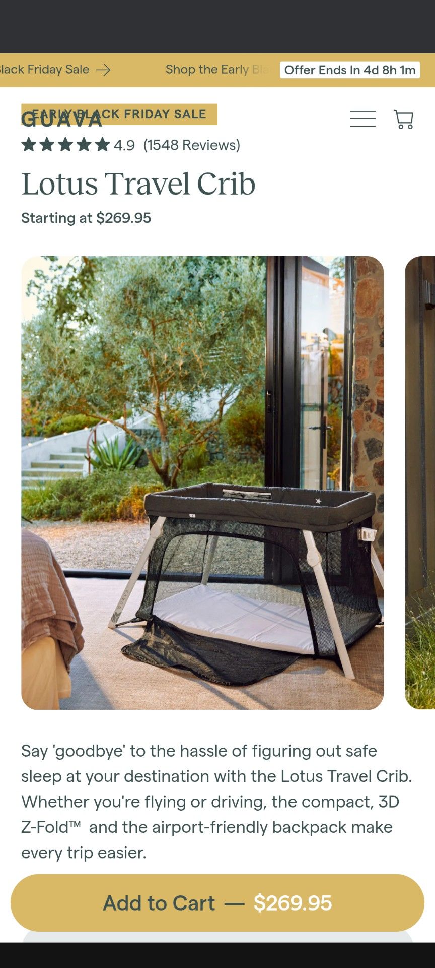 Guava Baby Travel Crib / Pack and Play