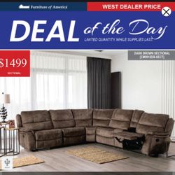 -TODAY ONLY- Sectional Sofa w/ Reclining Seats