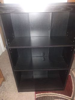 Bookshelf 3-tier black 9.5x24.5x40.3