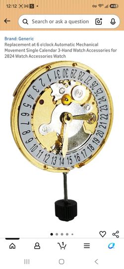 Replacement at 6 o'clock Automatic Mechanical Movement Single Calendar 3-Hand Watch Accessories