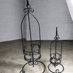 2pcs ( 1set) Vintage Wrought Iron Candle Holders