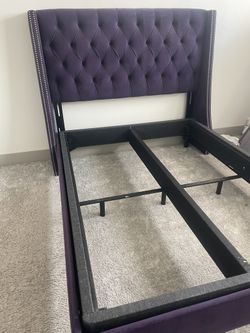 Queen Velvet Bed Frame – Kelly Clarkson – Aubergine – $375