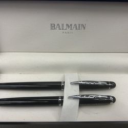 Balmain Paris Set of 2 Black Pens with "edo renewables" Logo