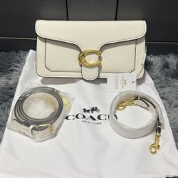 White Coach Tabby Shoulder Bag – Gold Hardwar