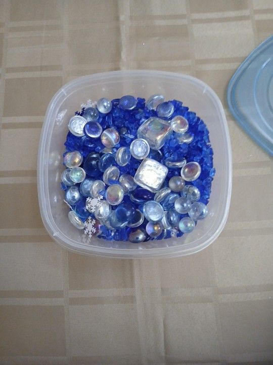 Glass Marbles, Chips Ice Cubes and Pebbles