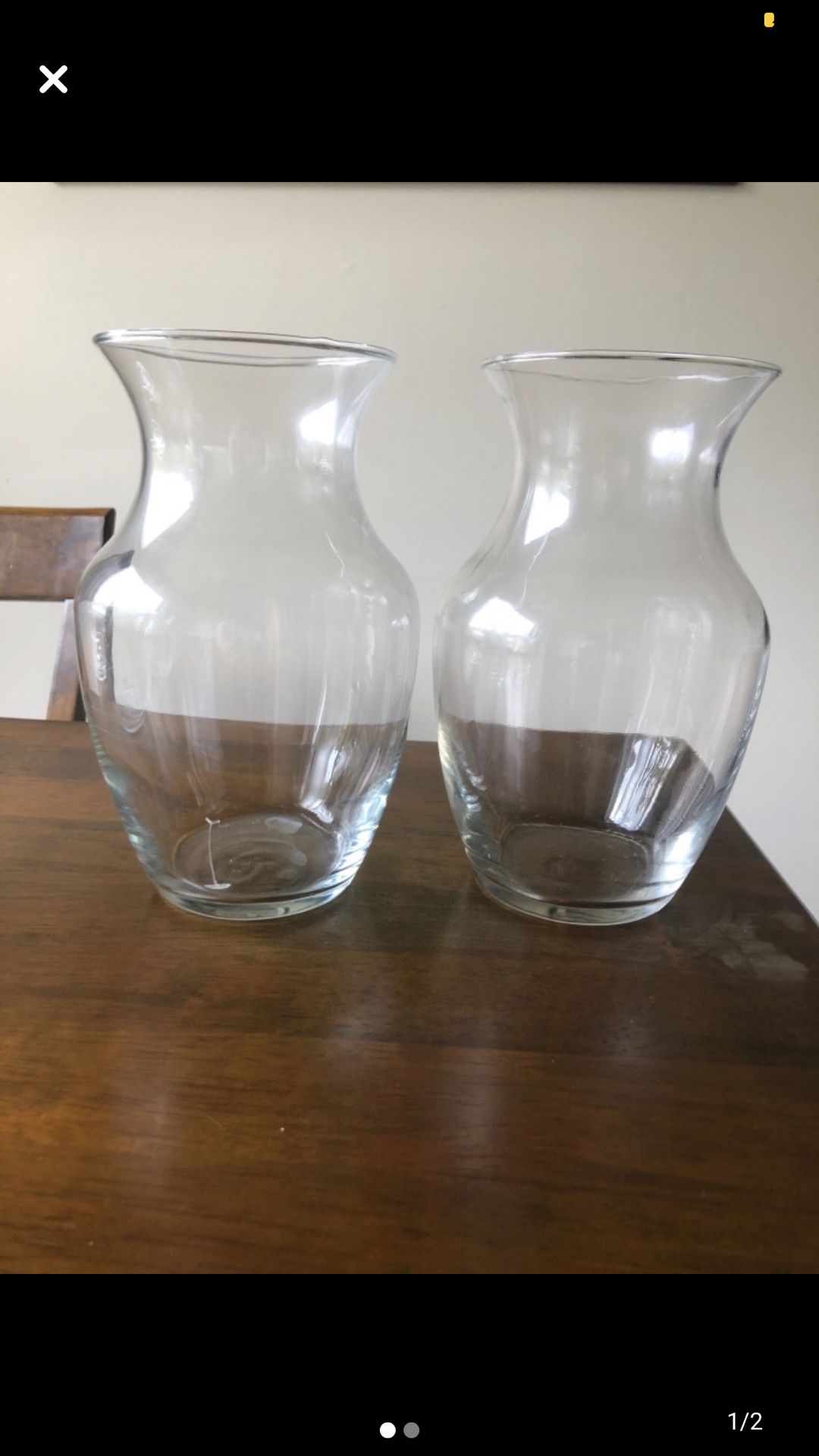 4 glass vases