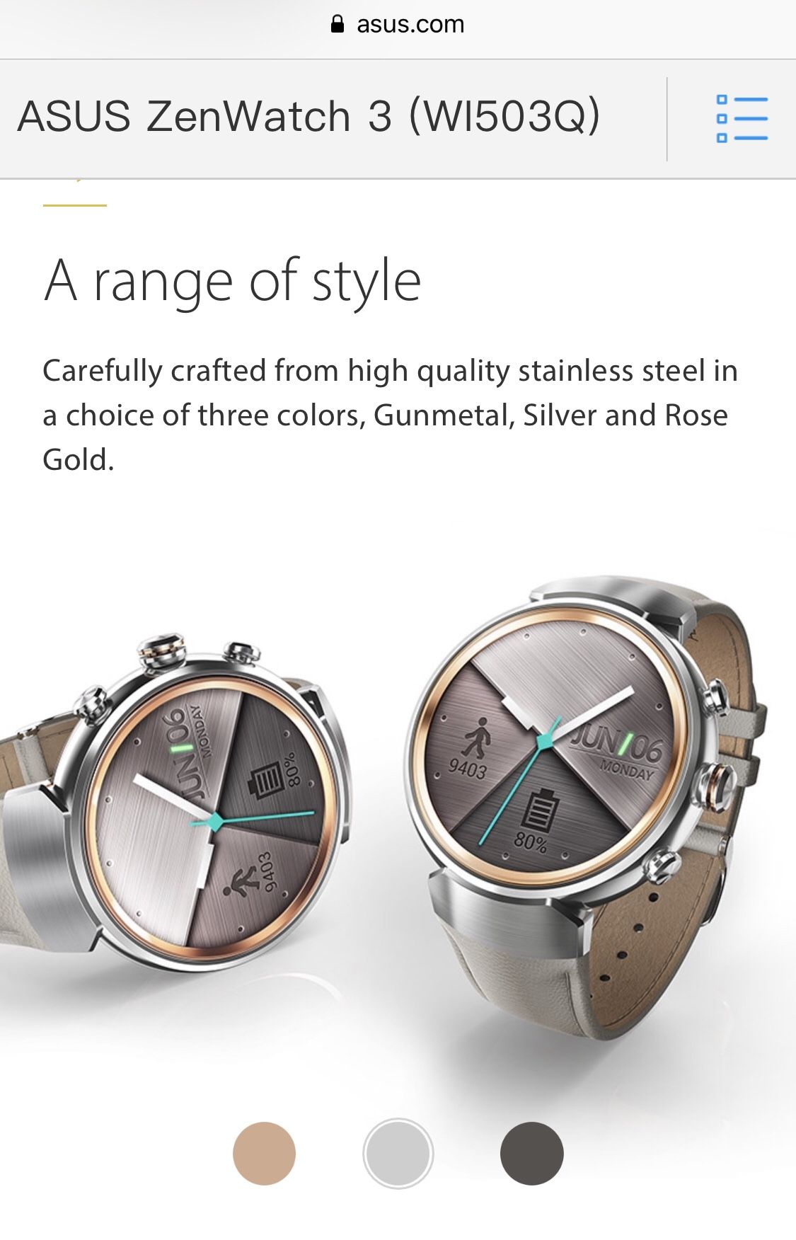 Asus Zenwatch Best Sony Smartwatch Asus ZenWatch Smartwatch Silver