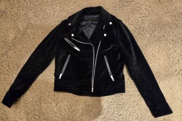 Rag & Bone Black Velvet Moto Jacket S