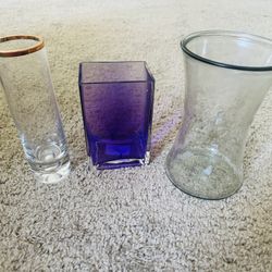 Set of 3 Decorative Flower Vases – Varying Sizes