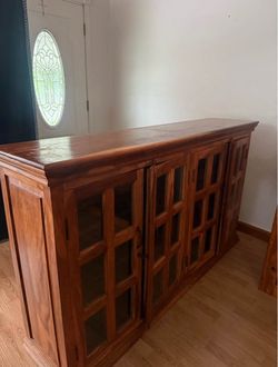 Large solid wood display cabinet