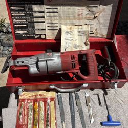 Milwaukee Heavy Duty Variable Speed Sawszall Kit-6507-Blades, Wrench, 8’ Cord, Steel Case