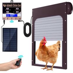 Automatic Chicken Coop Door Solar Power, Automatic Chicken Door Solar Powered with Remote, Automatic Chicken Door with Timer,Chicken Door Opener Solar