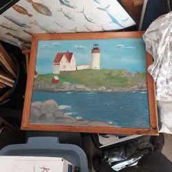 Sea Light House Painting 