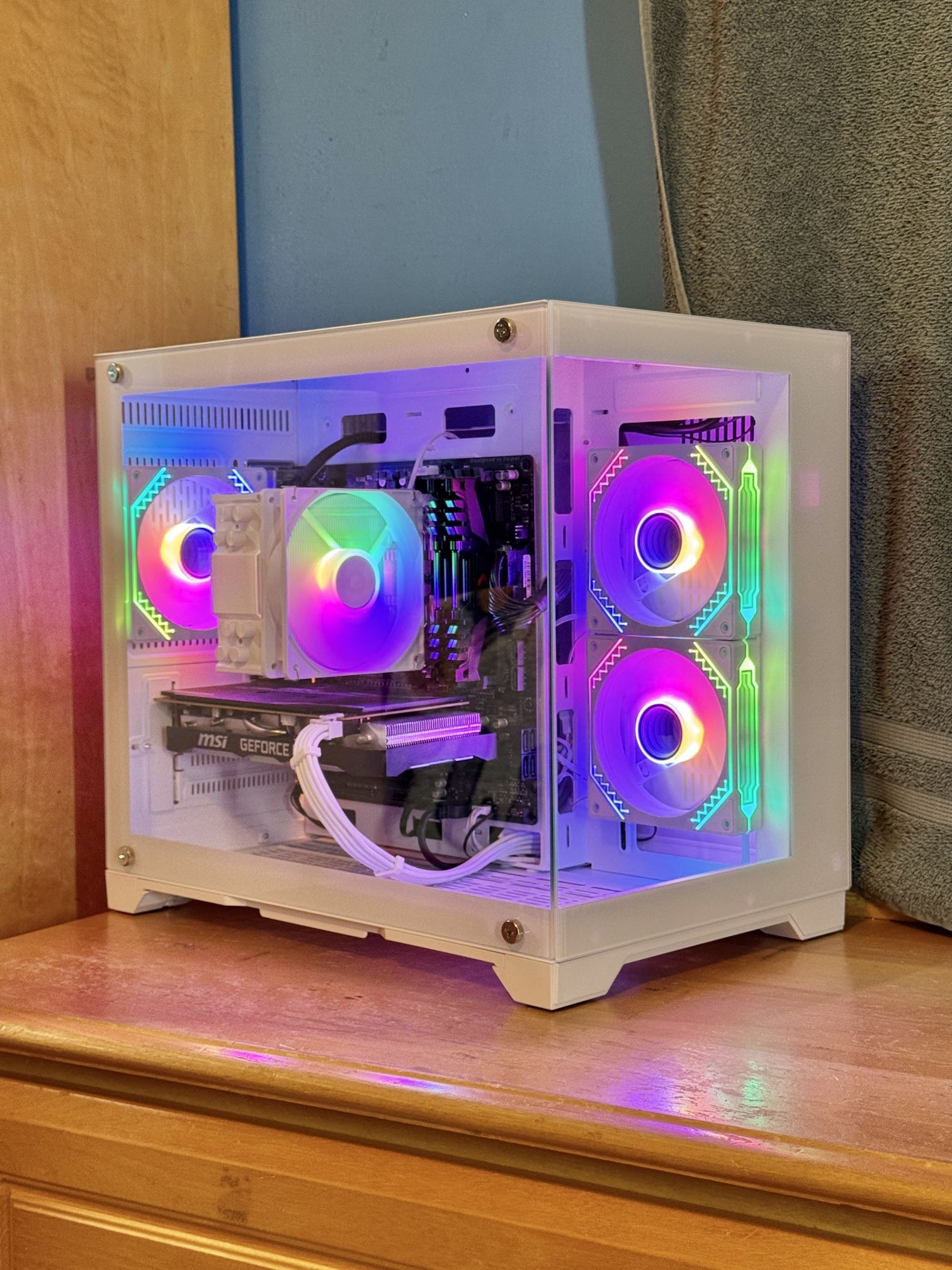 White RTX Gaming PC - 1TB, RGB/White/Nvidia