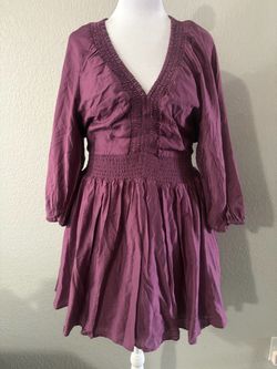 Scoop Purple Smocked Mini Dress