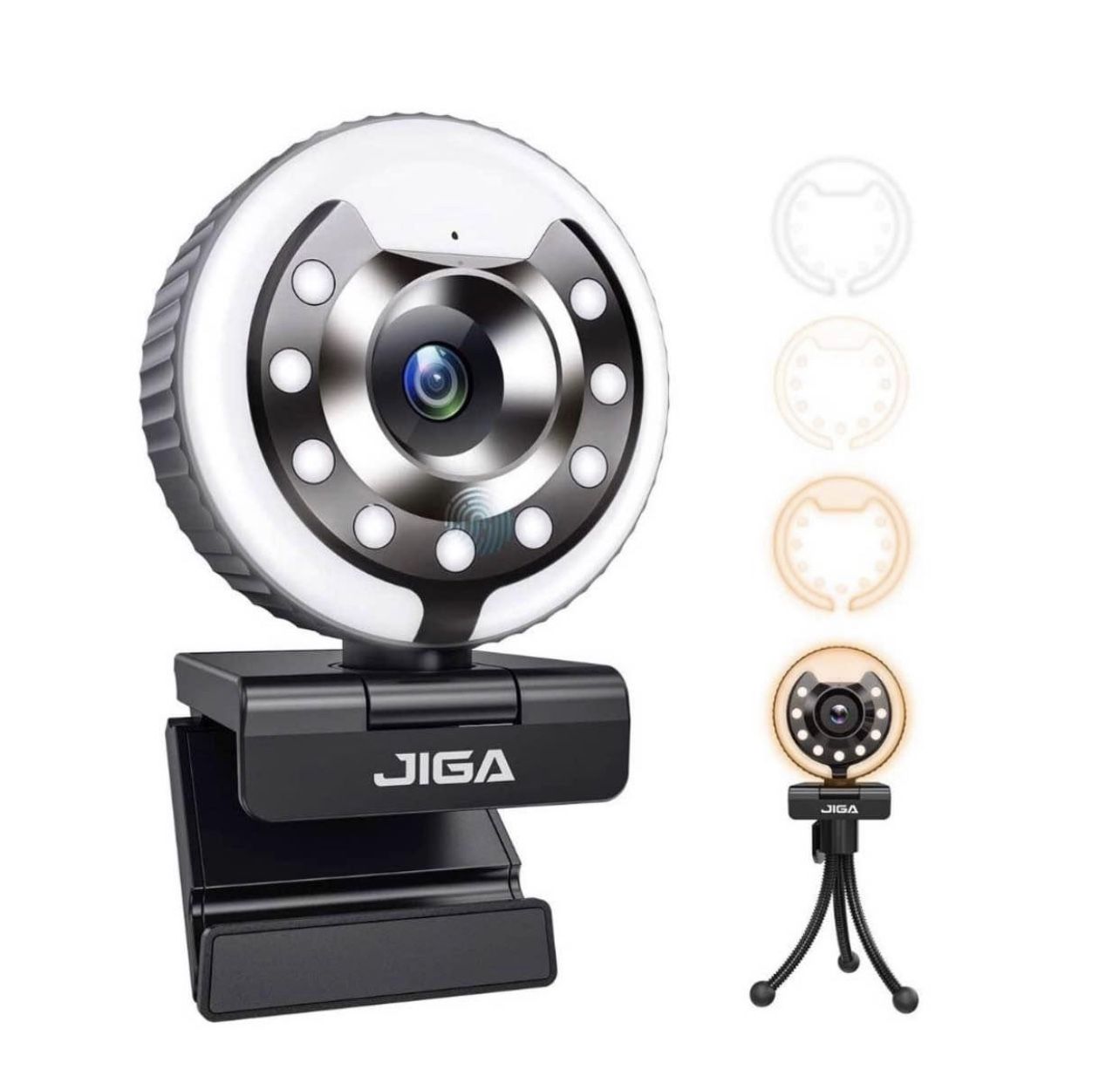 🌸 $15 Brand New In Box 1080P Webcam with Ring Light and Microphone