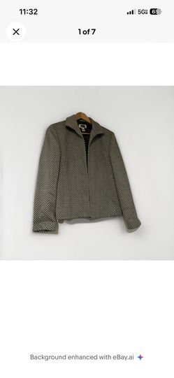 Vintage Wool Patterned 1980s/90s Talbots Open Blazer Jacket Women’s Size 8